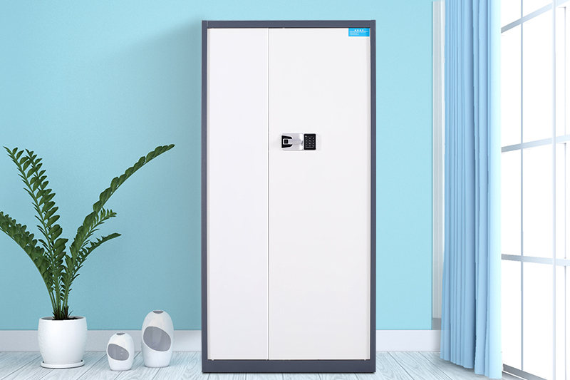 通門指紋鎖保密柜灰套白